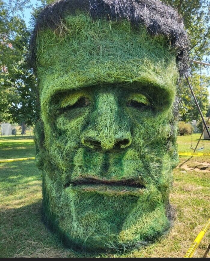 Here's My Evolution Of Frankenstein's Hay Bale Monster For 8 Years Straight