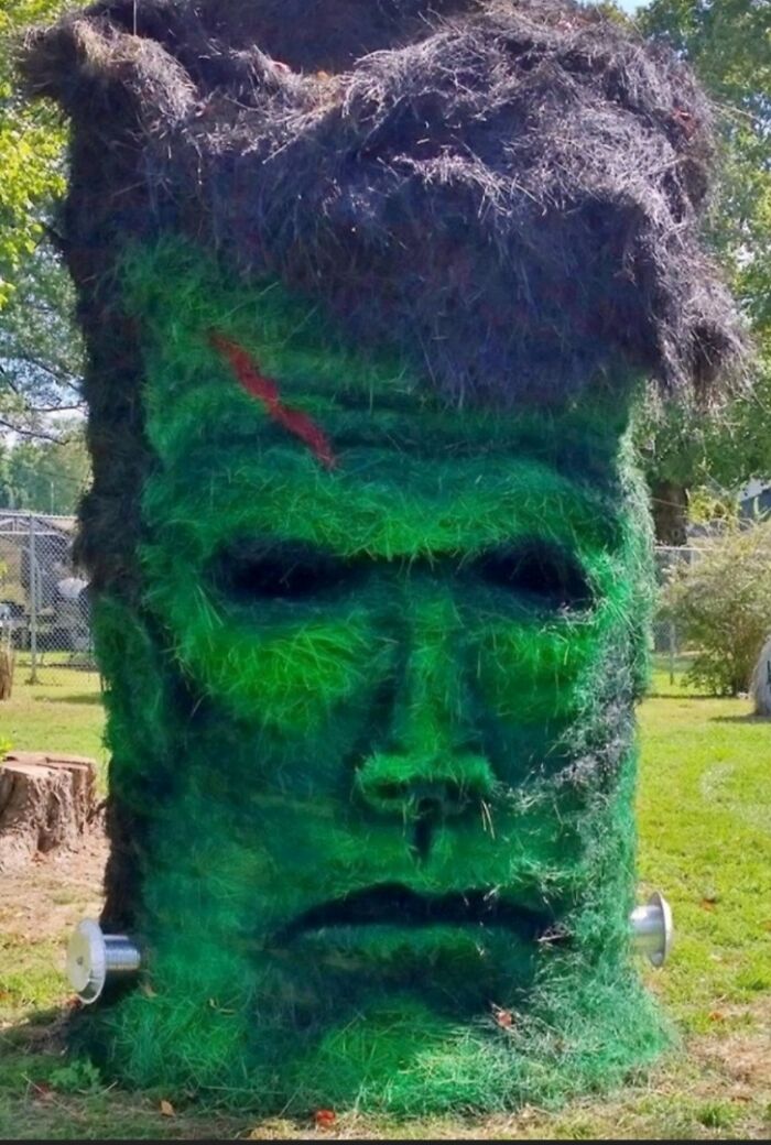 Here's My Evolution Of Frankenstein's Hay Bale Monster For 8 Years Straight Here's My Evolution Of Frankenstein's Hay Bale Monster For 8 Years Straight