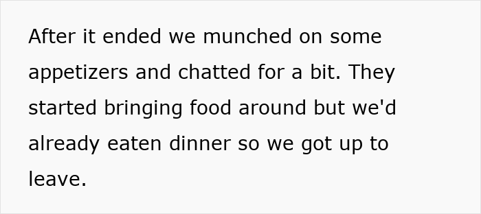 Text excerpt describing coworkers chatting and eating appetizers after attending an event that was not free, revealing a scam. Text excerpt describing coworkers chatting and eating appetizers after attending an event that was not free, revealing a scam.