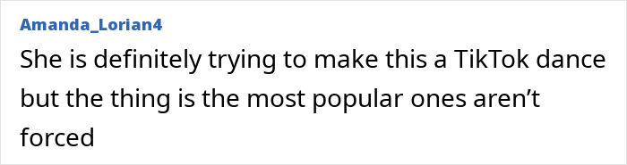 Comment on TikTok dance trends discussing how forced attempts rarely become popular, referencing Taylor Swift’s secret jab at her ex. Comment on TikTok dance trends discussing how forced attempts rarely become popular, referencing Taylor Swift’s secret jab at her ex.