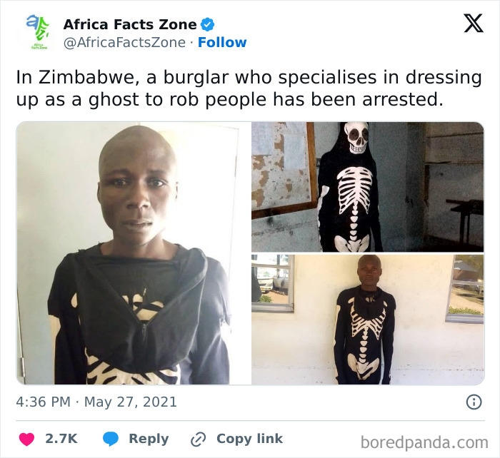 Man arrested for dressing as a ghost in a skeleton costume, highlighting Halloween fails that ruined the spookiest day of the year.