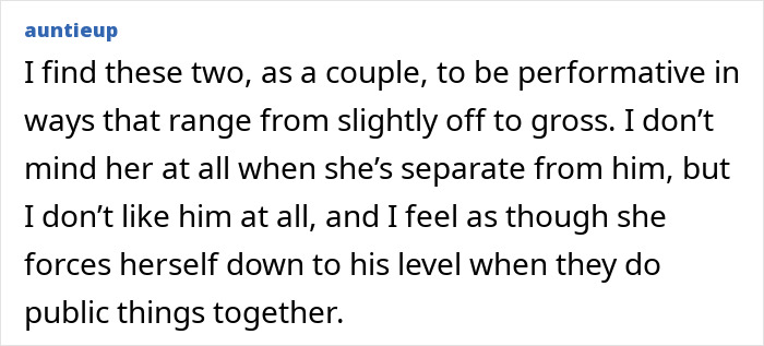 User comment expressing negative views on Kristen Bell and Dax Shepard's public behavior amid toxic marriage claims. User comment expressing negative views on Kristen Bell and Dax Shepard's public behavior amid toxic marriage claims.