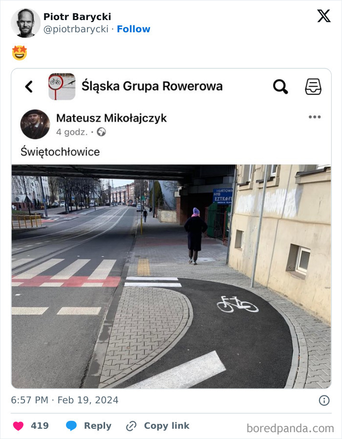 Bicycle lane abruptly ends at a sidewalk underpass, showcasing a design and architecture nightmare with poor common sense.
