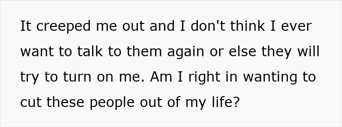 Text excerpt discussing feelings about parents lying about food allergies and considering no contact.