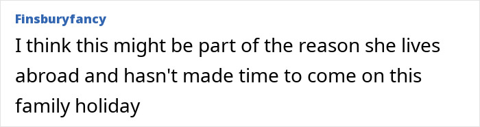 Screenshot of a comment expressing regret about using daughter as family scapegoat in a discussion thread. Screenshot of a comment expressing regret about using daughter as family scapegoat in a discussion thread.