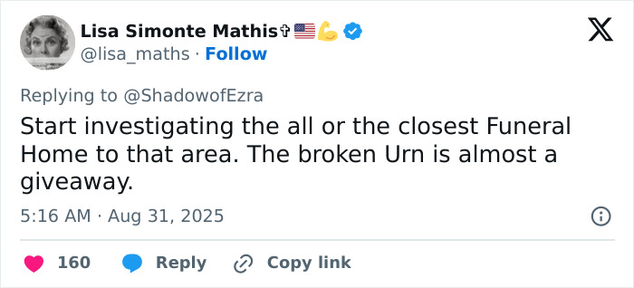 Tweet discussing urgent investigation suggestions after discovery of human remains piles in Las Vegas desert area. Tweet discussing urgent investigation suggestions after discovery of human remains piles in Las Vegas desert area.