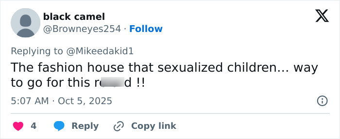 Screenshot of a tweet criticizing a fashion house, related to Meghan Markle and Paris Fashion Week controversy. Screenshot of a tweet criticizing a fashion house, related to Meghan Markle and Paris Fashion Week controversy.