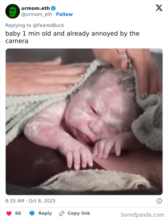 Newborn baby wrapped in a towel moments after birth, sparking debate about woman giving birth on Twitch livestream. Newborn baby wrapped in a towel moments after birth, sparking debate about woman giving birth on Twitch livestream.