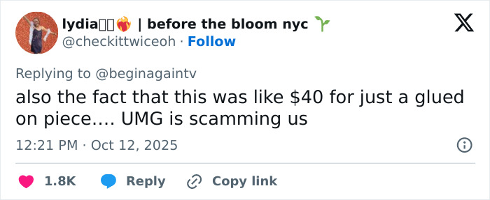 Screenshot of a viral tweet mocking Taylor Swiftâs $40 Life Of A Showgirl hairbrush as an overpriced glued-on piece. Screenshot of a viral tweet mocking Taylor Swiftâs $40 Life Of A Showgirl hairbrush as an overpriced glued-on piece.