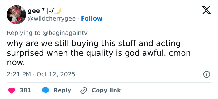 Screenshot of a viral fan post mocking the $40 Life Of A Showgirl hairbrush for poor quality and high price. Screenshot of a viral fan post mocking the $40 Life Of A Showgirl hairbrush for poor quality and high price.