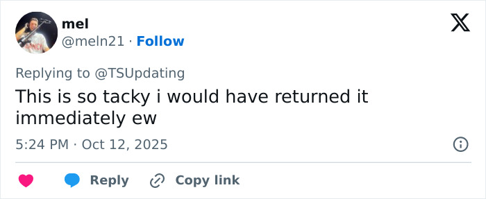 Twitter user expressing disapproval over Travis Kelce autographing Taylor Swift albums, sparking tradwife fan outrage. Twitter user expressing disapproval over Travis Kelce autographing Taylor Swift albums, sparking tradwife fan outrage.