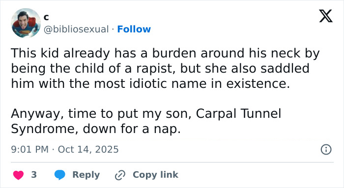 Screenshot of a tweet mocking a pop star naming her son after a diabetes-related condition, sparking fan confusion. Screenshot of a tweet mocking a pop star naming her son after a diabetes-related condition, sparking fan confusion.