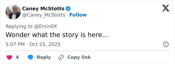 Screenshot of a social media reply commenting on bizarre viral footage of an unhinged woman attacking neighbor's Halloween witches.