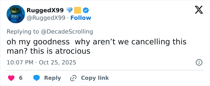 Screenshot of a tweet calling David Harbour’s interaction with a woman half his age atrocious and questioning cancel culture. Screenshot of a tweet calling David Harbour’s interaction with a woman half his age atrocious and questioning cancel culture.