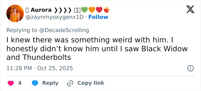 Tweet discussing David Harbour and mentioning Black Widow and Thunderbolts, referencing a viral interaction. Tweet discussing David Harbour and mentioning Black Widow and Thunderbolts, referencing a viral interaction.