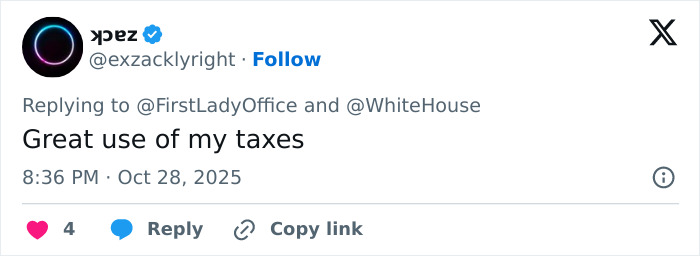 Tweet criticizing Melania Trump's White House Halloween display, highlighting public backlash and harsh online reactions. Tweet criticizing Melania Trump's White House Halloween display, highlighting public backlash and harsh online reactions.