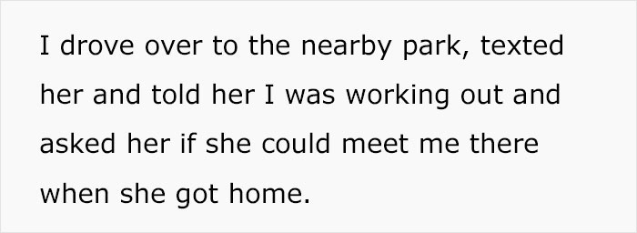 Text excerpt about a man driving to a park and asking his girlfriend to meet him after work, relating to creepy secret photos. Text excerpt about a man driving to a park and asking his girlfriend to meet him after work, relating to creepy secret photos.