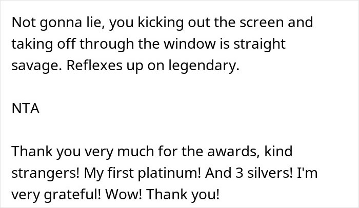 Guy running out the window quickly after his mom’s attempt to reconcile him with his ex-fiancé.