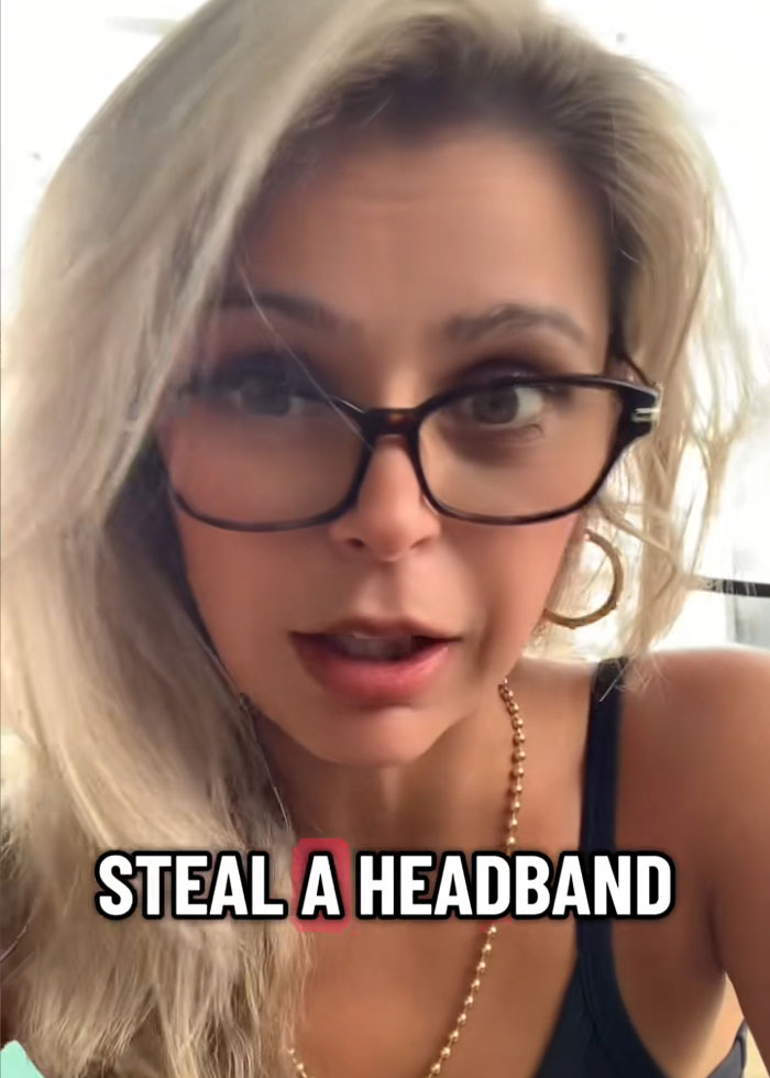 Woman with glasses speaking in a video about the viral Kansas City Karen who snatched headband from 10-year-old boy. Woman with glasses speaking in a video about the viral Kansas City Karen who snatched headband from 10-year-old boy.
