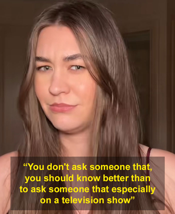 Woman with long brown hair reacting skeptically in a room, related to Graham Norton allegedly cutting off an insensitive question. Woman with long brown hair reacting skeptically in a room, related to Graham Norton allegedly cutting off an insensitive question.
