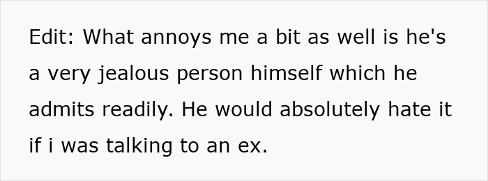 Text about a 51-year-old woman feeling insecure suspecting her boyfriend enjoys attention from his newly-single ex.