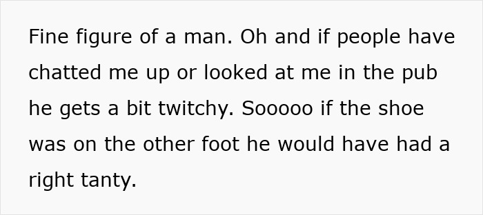 Text excerpt showing a 51-year-old feeling insecure suspecting her boyfriend enjoys attention from his newly-single ex.