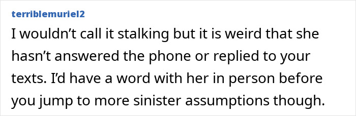 Screenshot of an online comment discussing a DIL freaked out by mystery calls from her own MIL nonstop. Screenshot of an online comment discussing a DIL freaked out by mystery calls from her own MIL nonstop.