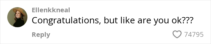 Social media comment saying Congratulations but asking if the mom who went viral after delivering record-breaking baby is okay.