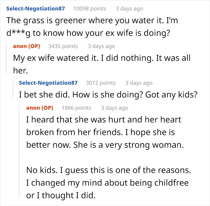 Reddit conversation discussing a man’s regrets after leaving his wife for a younger woman and the harsh realities faced. Reddit conversation discussing a man’s regrets after leaving his wife for a younger woman and the harsh realities faced.