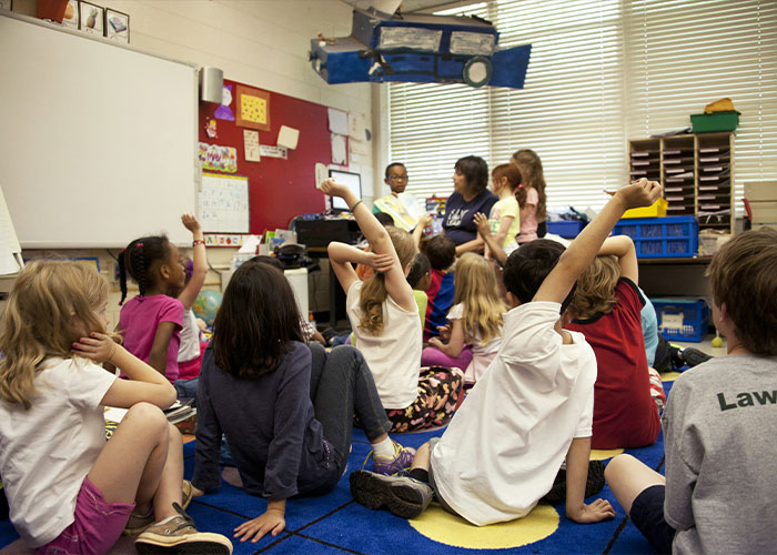 First grade teacher engaging young students in a classroom discussion after viral private parts song sparks debate First grade teacher engaging young students in a classroom discussion after viral private parts song sparks debate