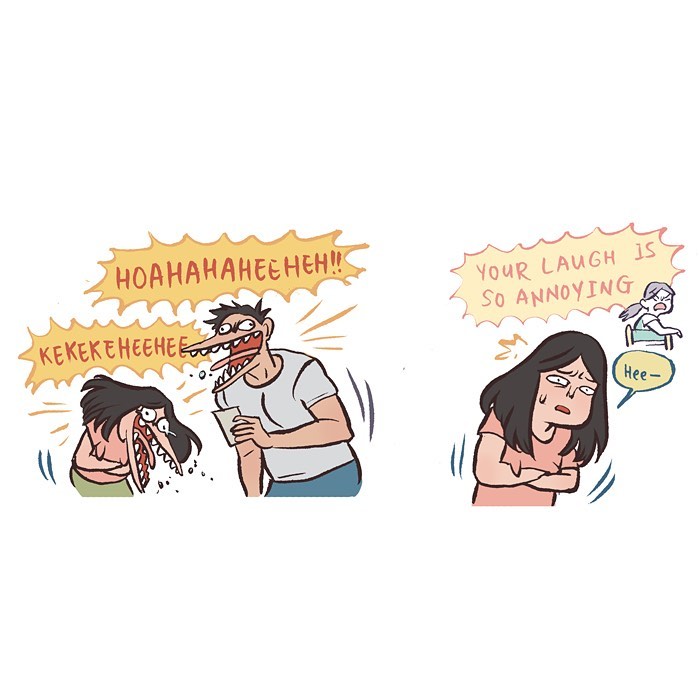 Malaysian artist’s relatable cartoon shows a young man reading a book with changing expressions over time.