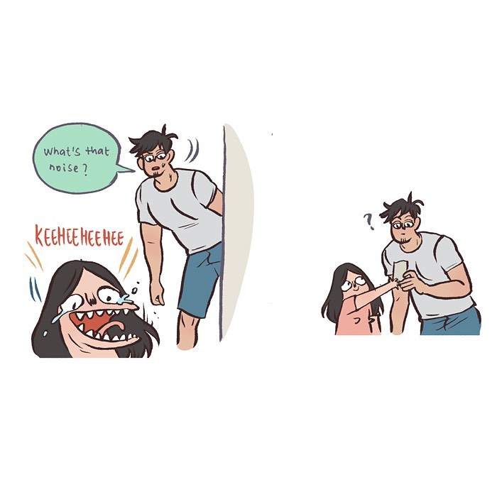 Malaysian artist’s relatable cartoon shows a young man reading a book with changing expressions over time.