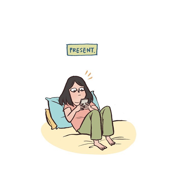 Malaysian artist’s relatable cartoon shows a young man reading a book with changing expressions over time.