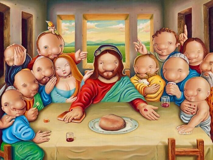 Peruvian Artist Jc Bravo Paints Famous Icons With Giant Heads — All In Oil On Canvas