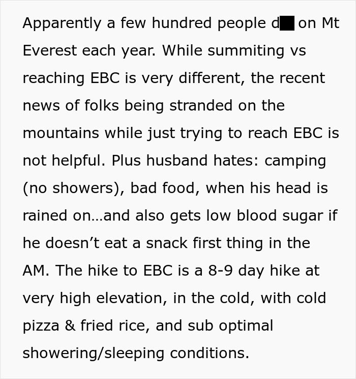 Man gets majorly hurt after wife asks to cancel surprise anniversary trip he planned. Man gets majorly hurt after wife asks to cancel surprise anniversary trip he planned.