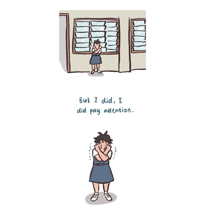 Malaysian artist’s relatable drawing of her tall, geeky husband and their shared love for drawing in class.