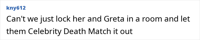 Text comment from user kny612 expressing a harsh opinion about German activist known as Anti-Greta and Greta.