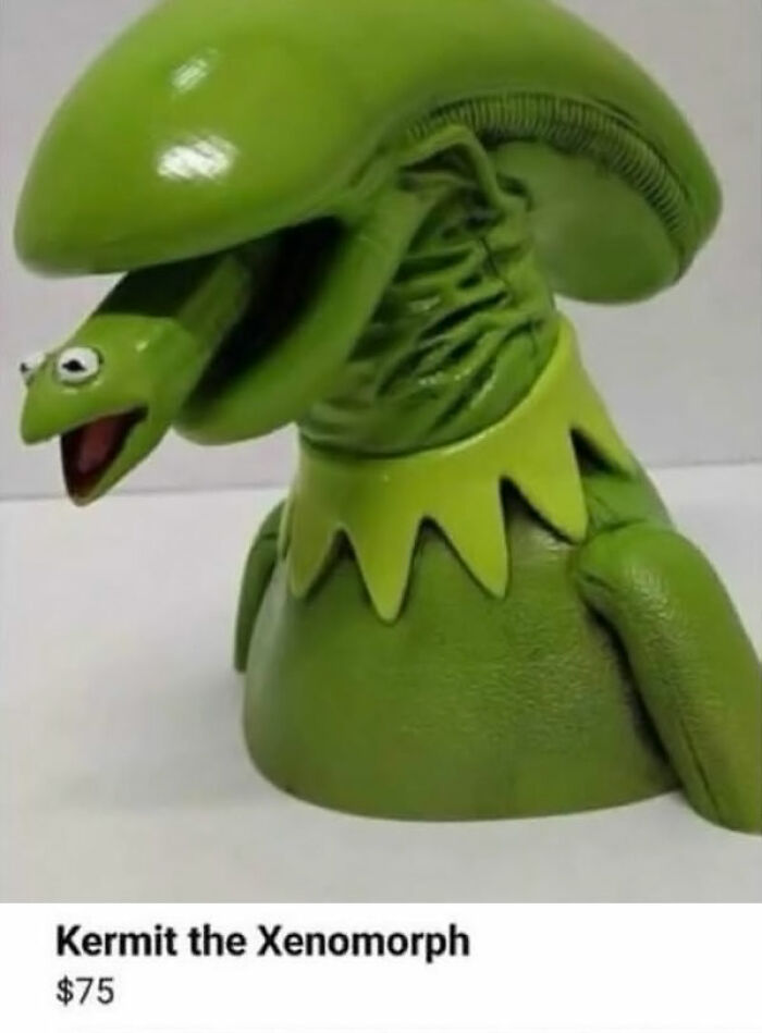 Kermit the Xenomorph collectible toy, one of the weirdest purchases people would make in a heartbeat.