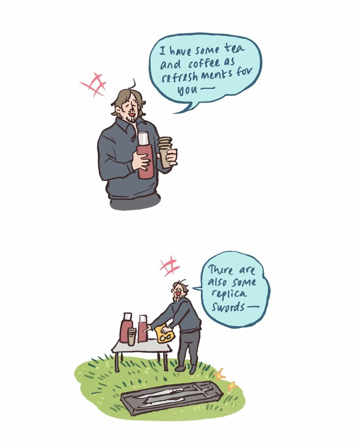 Malaysian artist’s comic showing her life and honeymoon with her tall, geeky husband visiting LOTR filming locations.