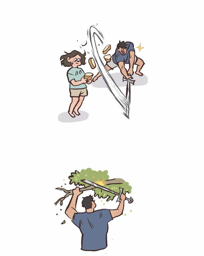 Malaysian artist’s comic showing her life and honeymoon with her tall, geeky husband visiting LOTR filming locations.