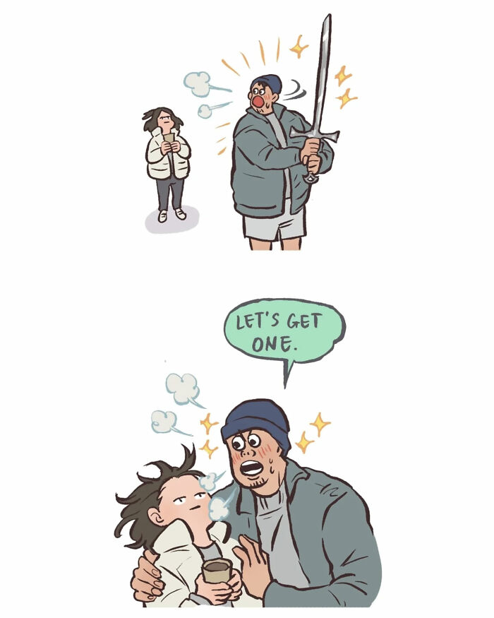 Malaysian artist’s comic showing her life and honeymoon with her tall, geeky husband visiting LOTR filming locations.