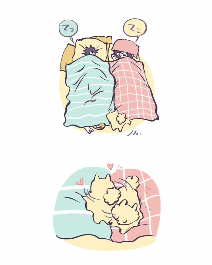 Illustration by Malaysian artist showing a family hugging, expressing hope and emotions with nature background.