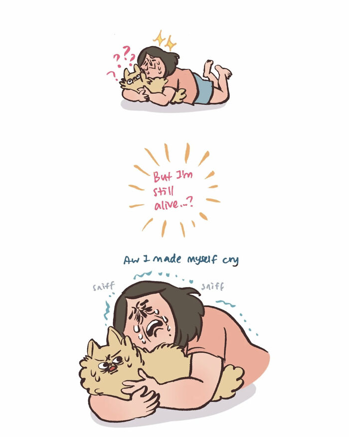 Illustration by Malaysian artist showing a family hugging, expressing hope and emotions with nature background.