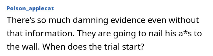Screenshot of an online comment discussing evidence in a trial about a dad watching adult videos while his 2YO daughter passed away in a hot car. Screenshot of an online comment discussing evidence in a trial about a dad watching adult videos while his 2YO daughter passed away in a hot car.