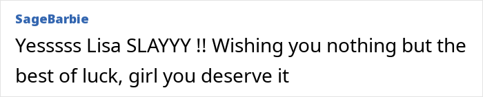 Comment praising Lisa’s successful billboard campaign, highlighting support for her to find love through the viral effort. Comment praising Lisa’s successful billboard campaign, highlighting support for her to find love through the viral effort.