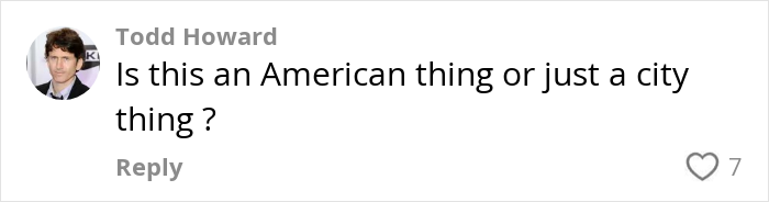 Comment on social media expressing confusion about an American or city-specific issue related to toilet paper danger in public bathrooms. Comment on social media expressing confusion about an American or city-specific issue related to toilet paper danger in public bathrooms.