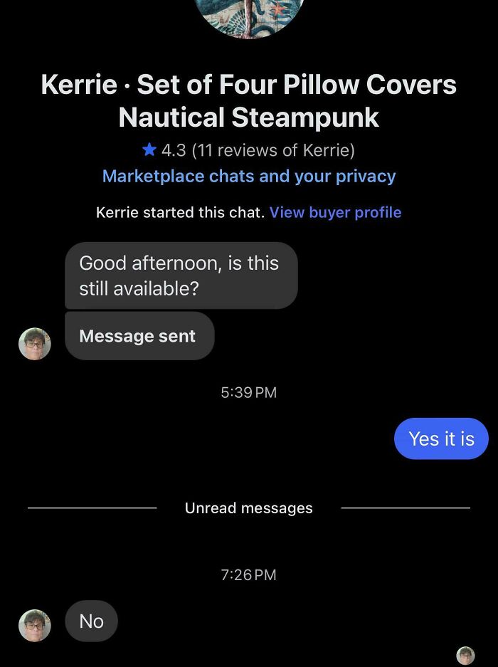 Screenshot of a chat showing confusing responses, illustrating people who are apparently allergic to acting like sensible adults.