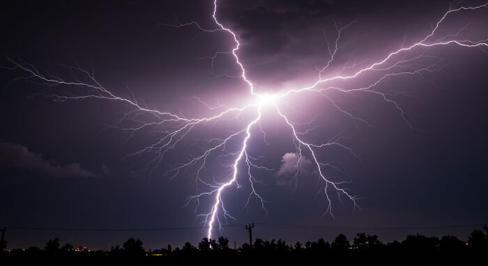 Lightning Splitting The Sky In Two