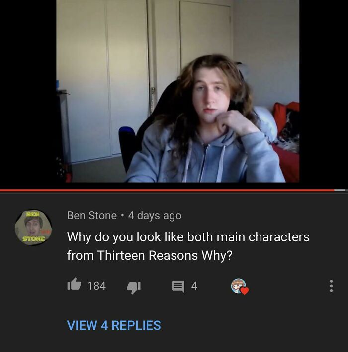 Young person with long hair in a grey hoodie featured in hilarious YouTube comments that were better than the video.