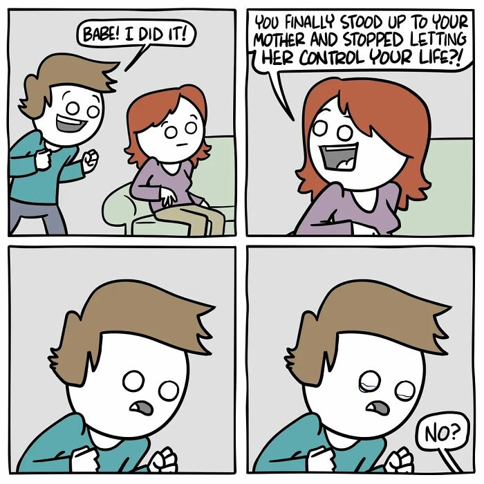 Comic panel showing a humorous and dark moment with characters in a conversation, fitting funny and dark comics style.